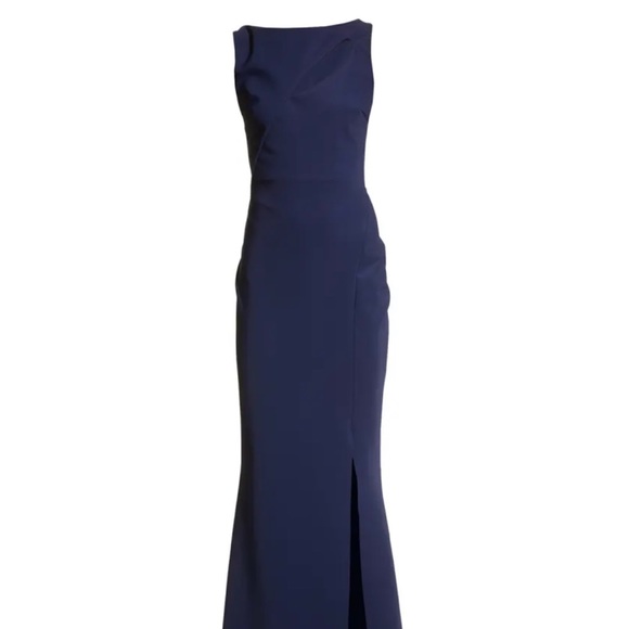 Navy Karida Sleeveless Cutout Gown size 8 - Picture 4 of 5